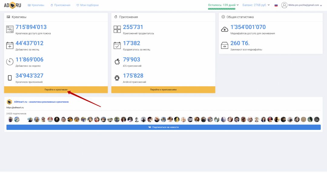 Сервис AdHeart! Как найти любой креатив за несколько минут? Структура, фишки и прочее