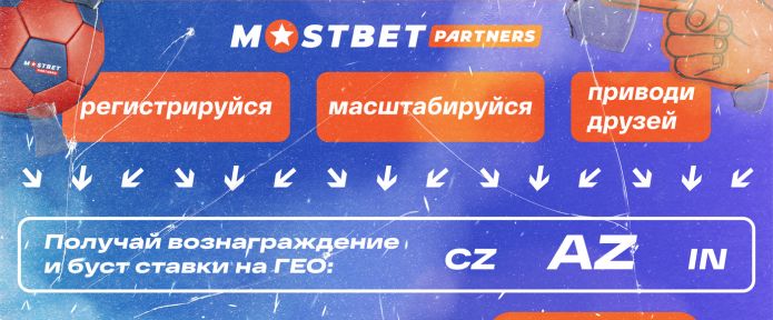 Акция от Mostbet Partners для AZ, CZ, IN