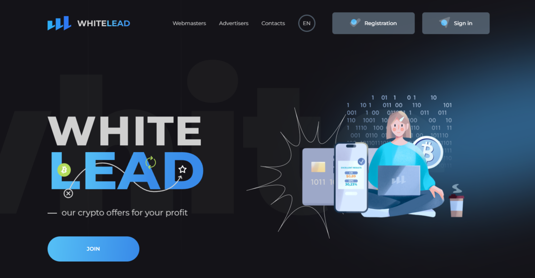 Твой проводник в мир крипто вертикали, доверь свой трафик WhiteLead