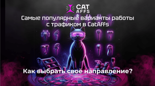 Самые популярные варианты работы с трафиком у партнёров в CatAffs. Как выбрать своё направление?