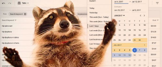Редактор AdWords позволил сравнивать данные за два периода времени