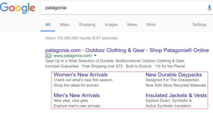 Снова гугловские эксперименты: теперь с дополнительными ссылками AdWords
