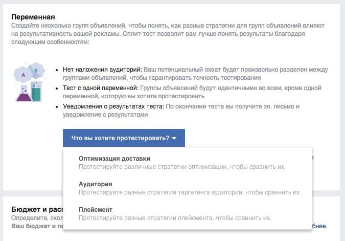 какую переменную нельзя протестировать с помощью сплит теста. . какую переменную нельзя протестировать с помощью сплит теста фото. какую переменную нельзя протестировать с помощью сплит теста-. картинка какую переменную нельзя протестировать с помощью сплит теста. картинка . Для того, чтобы увеличить результативность рекламных кампаний Facebook ввел функцию сплит тест объявлений. C помощью этого инструмента вы сможете определить, какие варианты настройки показа, аудиторий и плейсментов рекламы принесут вам максимальные результаты.