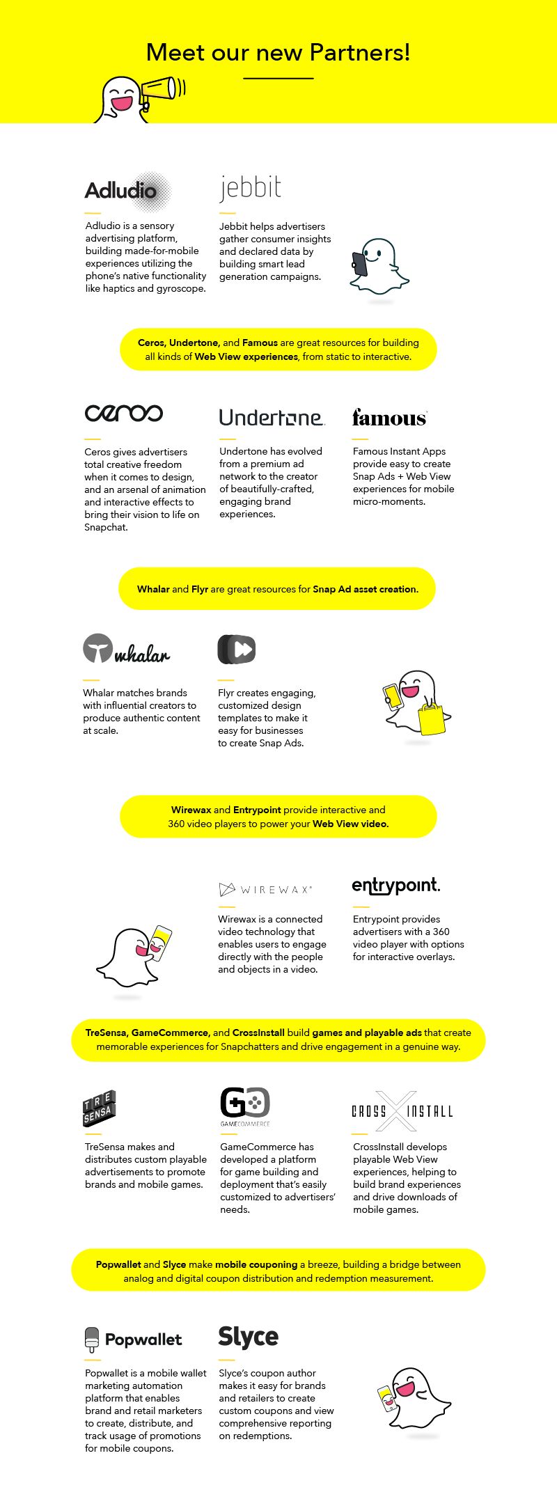 Snapchat добавил 14 новых партнёров, чтобы делать более крутые объявления