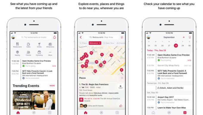 Facebook выпустил обновленную версию Events App