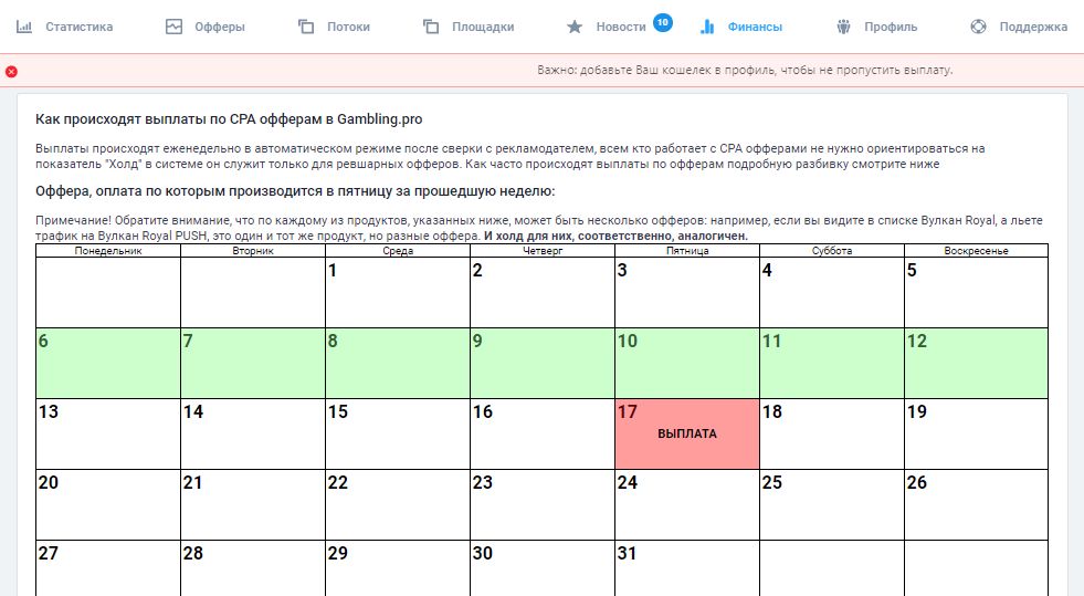 Gambling.pro:партнерская сеть под игровые офферы