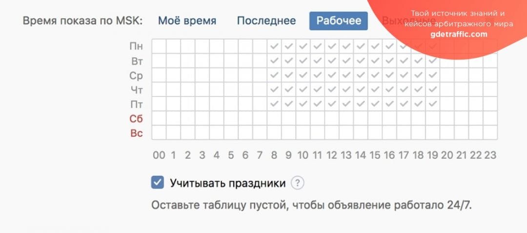 ВКонтакте добавил рекламный инструмент «Расписание показов»