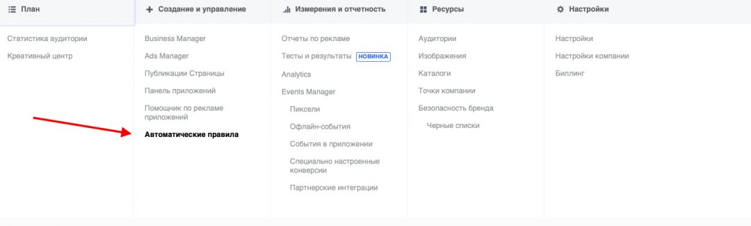 Использование автоматических правил Facebook для управления расходами на рекламу