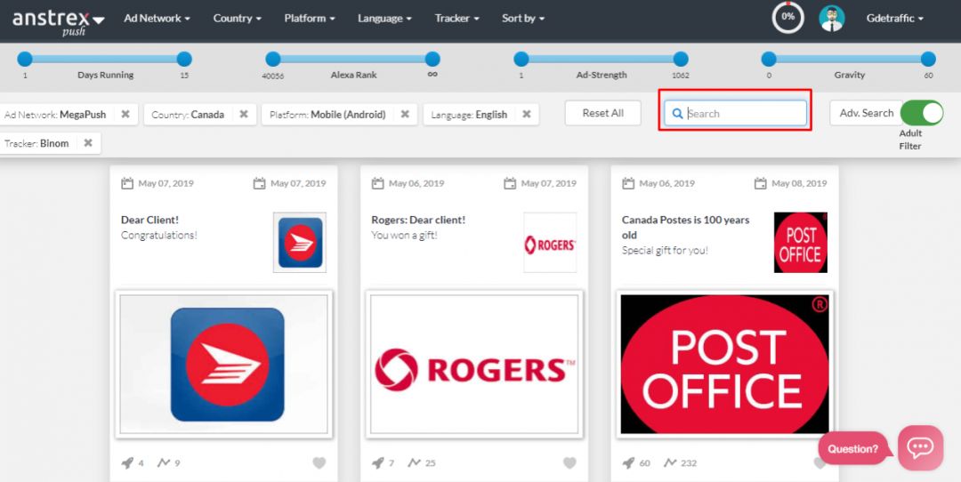 Anstrex: зарубежный спай сервис по пушам и нативной рекламе