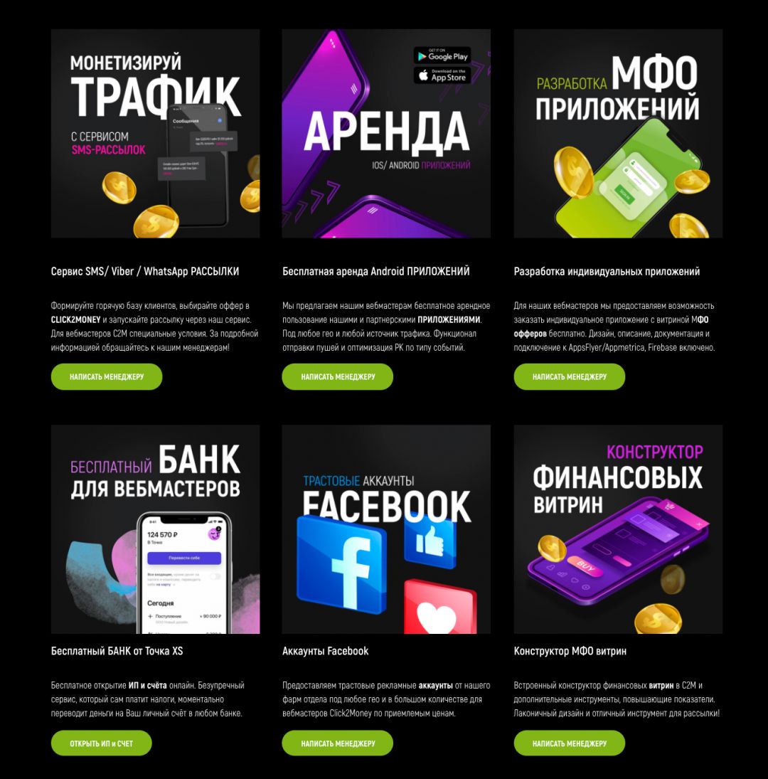 Click2Money: партнерская CPA-сеть с финансовыми офферами