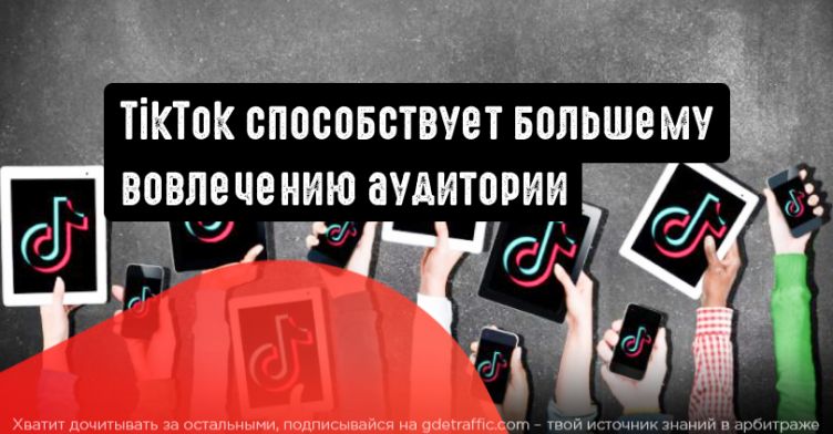 TikTok способствует большему вовлечению аудитории, чем другие соцсети