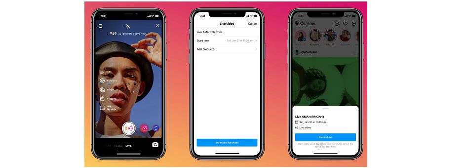 Instagram добавляет планирование прямых трансляций