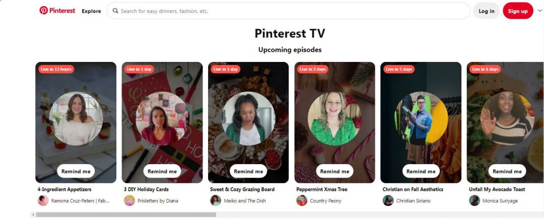 Pinterest анонсировала запуск Pinterest TV: прямые трансляции с возможностью покупок