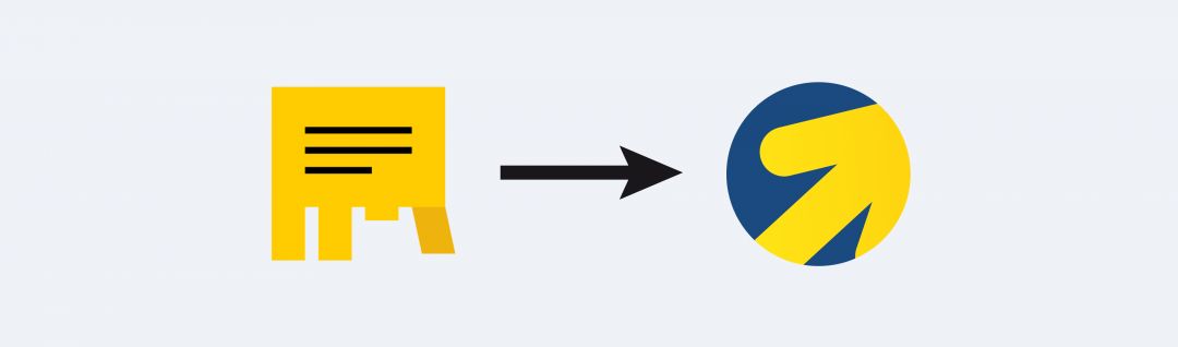 Желтая стрела на синем фоне: Директ сменил логотип