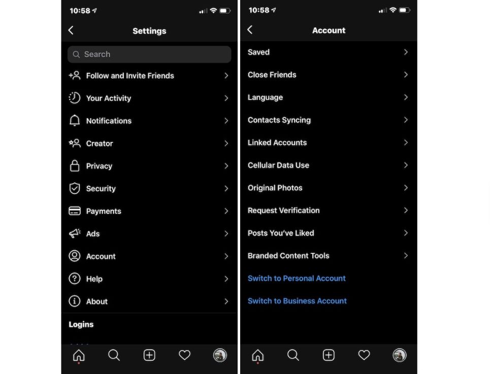 5 различий между личными и бизнес-аккаунтами в Instagram