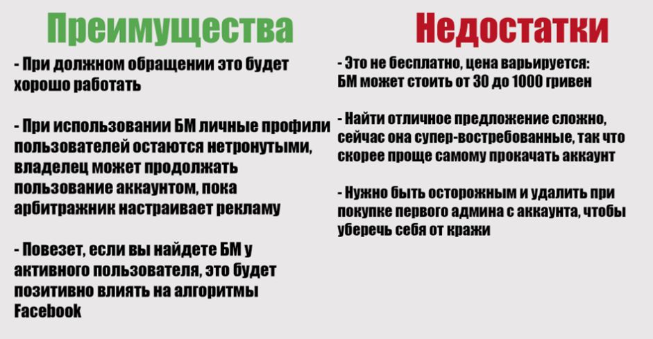 Виды Facebook аккаунтов для арбитража