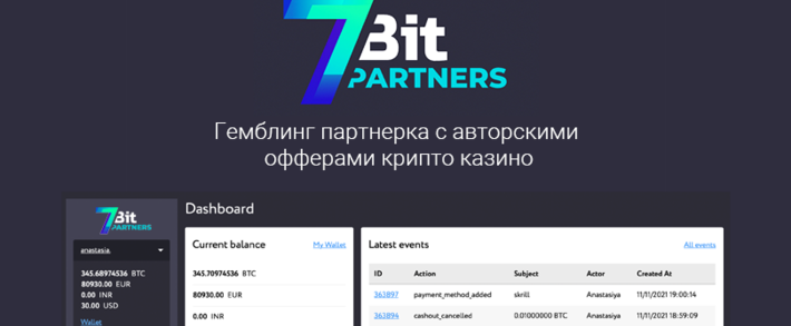 7bitpartners гемблинг партнерка с офферами крипто казино