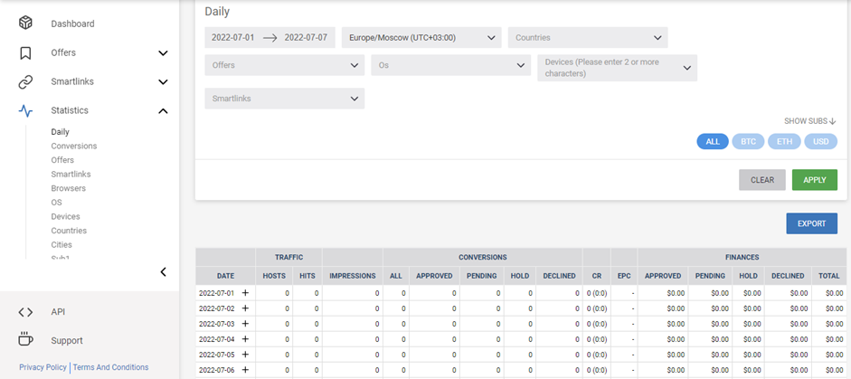 Primeads: партнерка с крипто офферами по CPA, CPL и RevShare