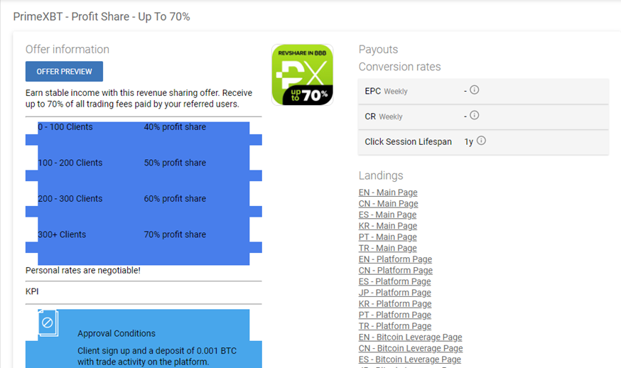 Primeads: партнерка с крипто офферами по CPA, CPL и RevShare