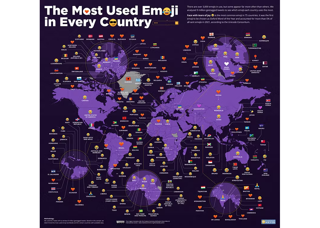 География эмодзи в Твиттер и World Emoji Awards 2022