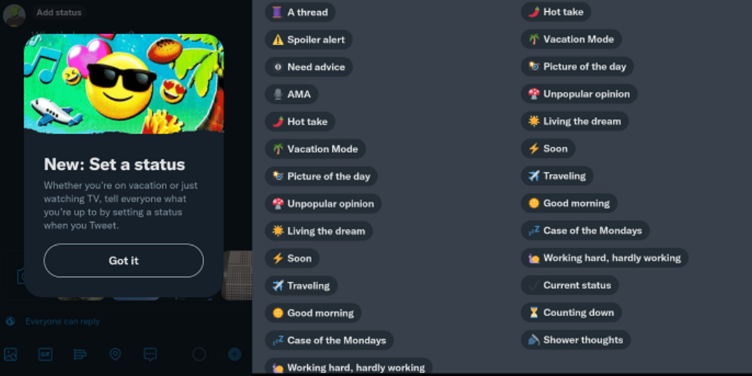 Twitter запустил тестирование маркеров для статуса в твитах