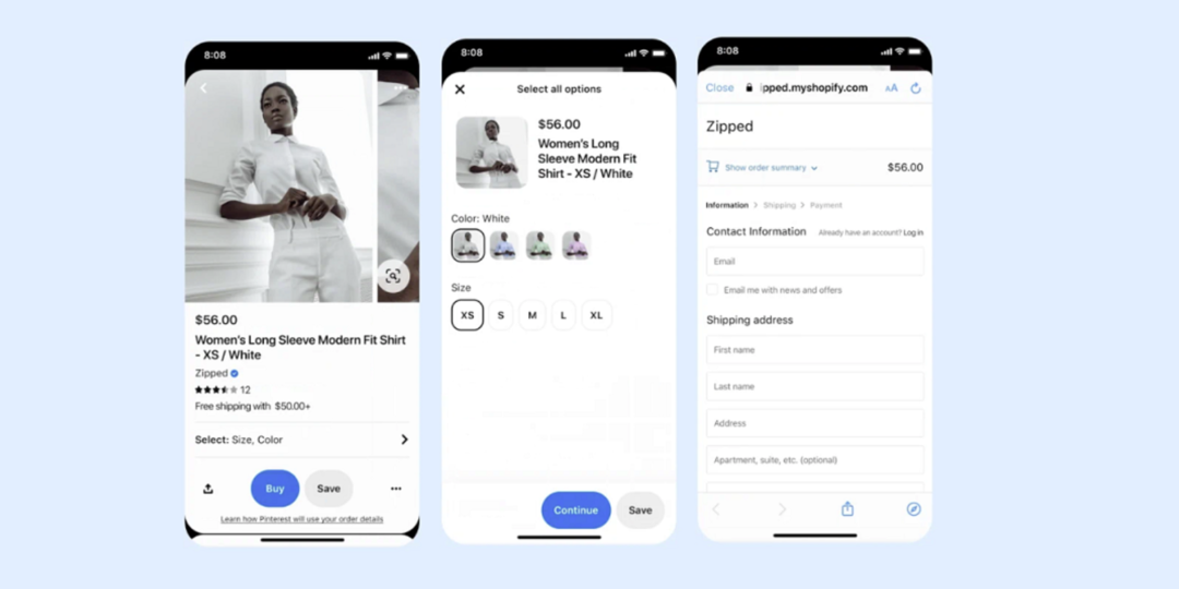 Pinterest запускает новый упрощенный процесс покупки в приложении