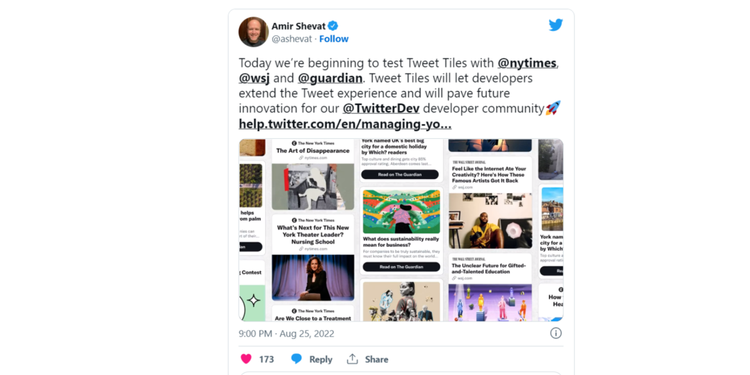 Twitter тестирует новый формат ссылок в твитах