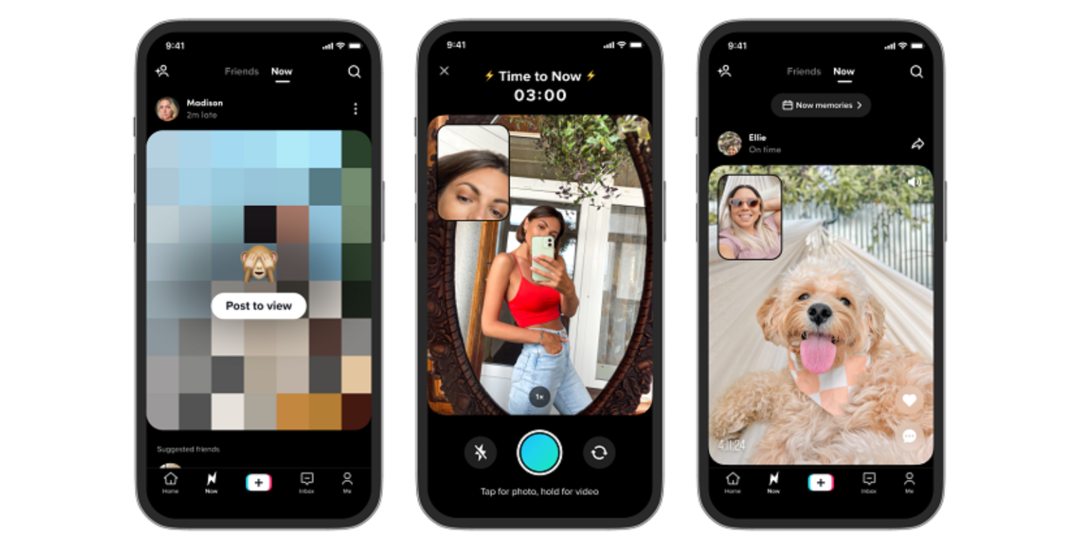 TikTok добавляет селфи с новой функцией TikTok Now
