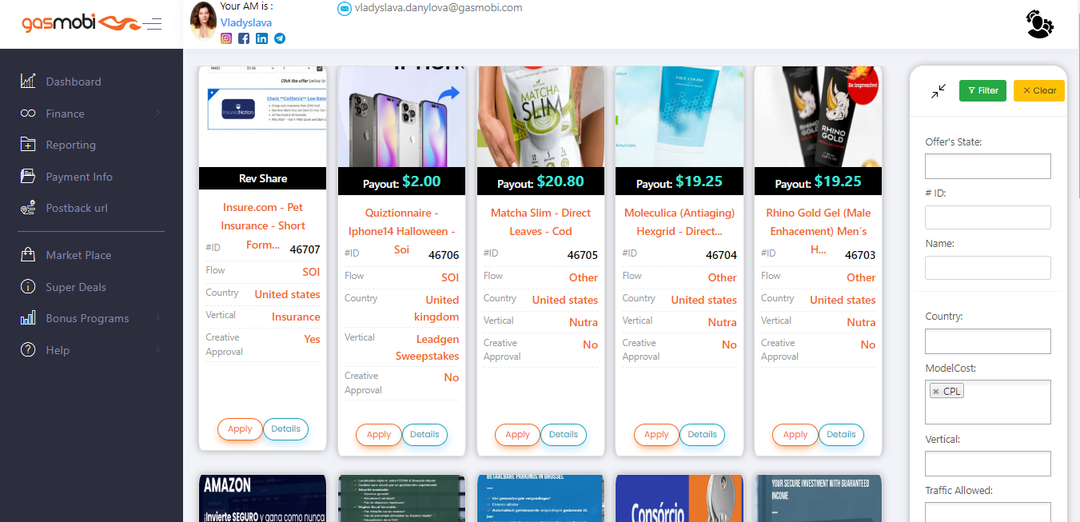 Gasmobi: огненная бурж партнерка с крупнейшей базой офферов на Европу, Латам и США