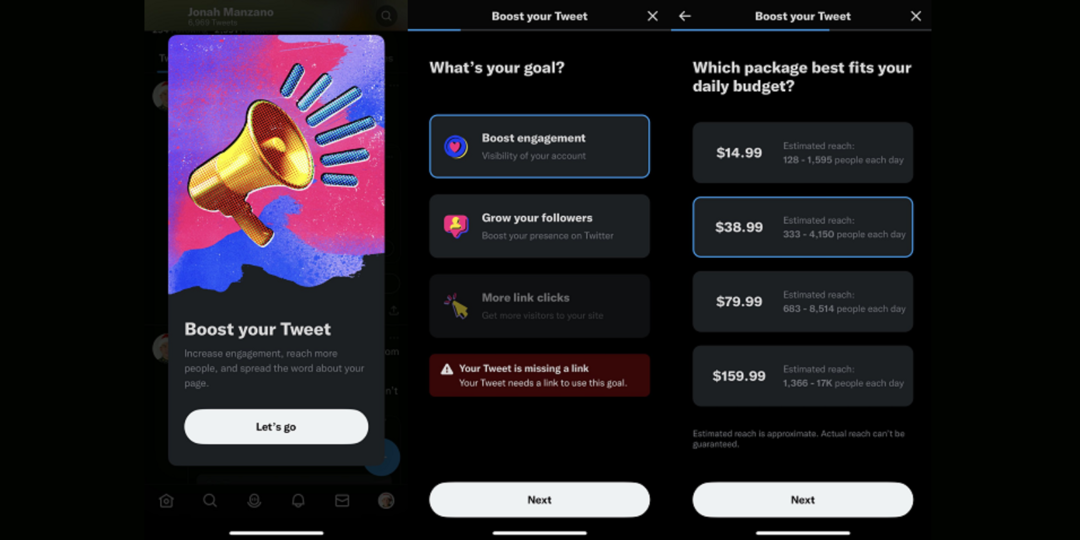 Twitter тестирует новую опцию быстрого продвижения твитов