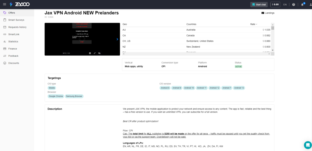 Zeydoo: мультивертикальная CPA сеть с in-house офферами в опросах, apps, utilities, свипстейках и лидген вертикалях