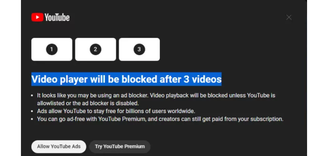 YouTube усиливают борьбу с блокировщиками рекламного контента