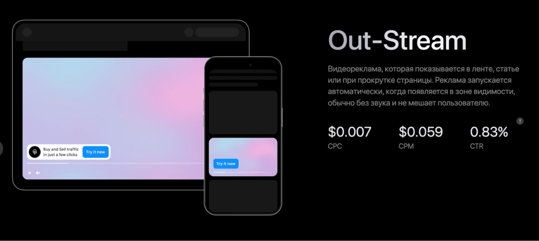 OctoClick: рекламная сеть с форматами In-Page Push, Native и Popunder