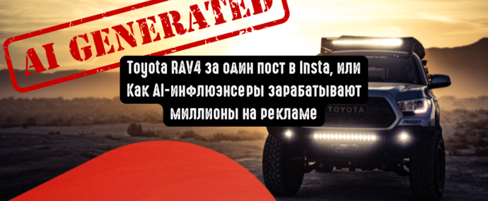 Toyota RAV4 за один пост в Insta, или Как AI-инфлюэнсеры зарабатывают создателям миллионы на рекламе
