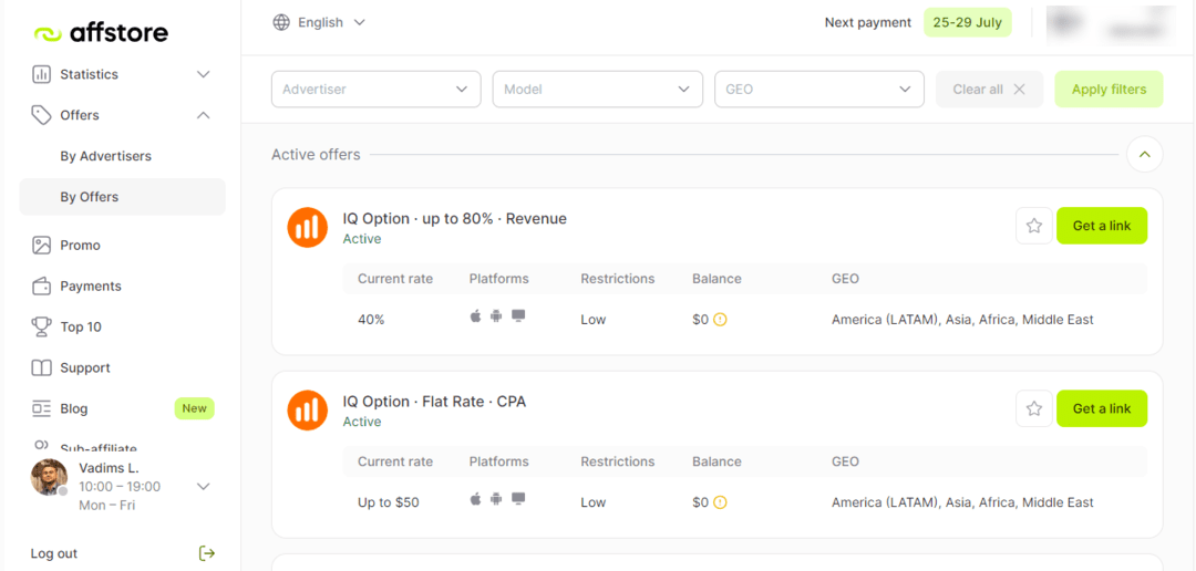 Affstore: только прямые офферы финансовой вертикали