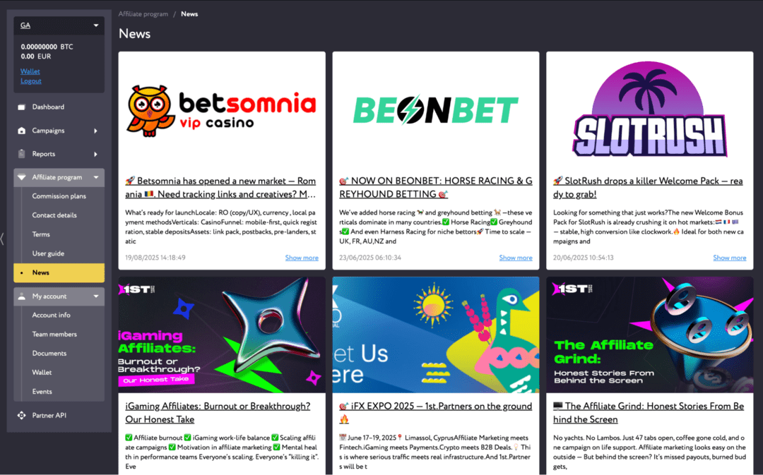 1st Partners Affiliate: прямой рекламодатель с лицензированными офферами на Tier-1