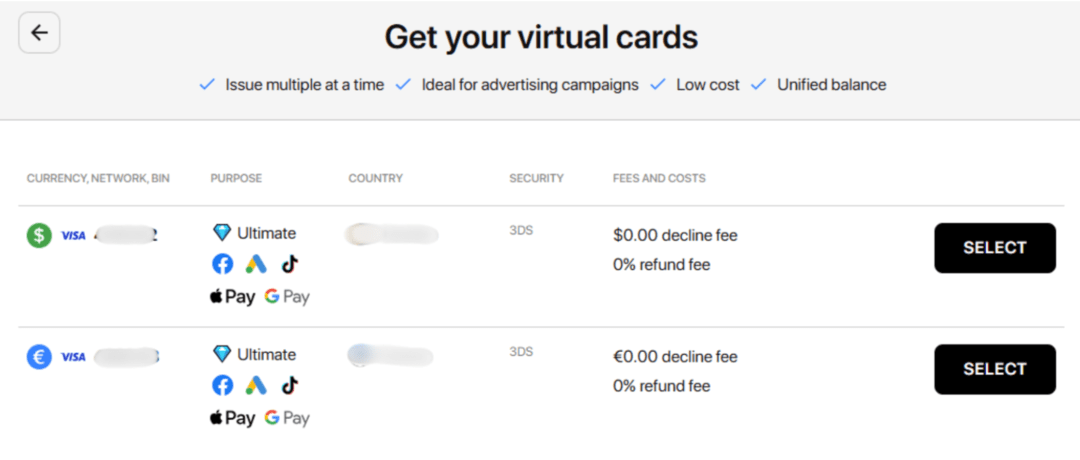 FuncCards: сервис виртуальных карт с надежными BINами под любые рекламные сети