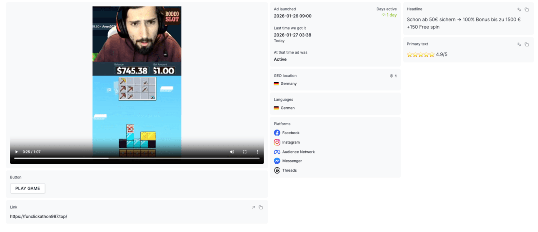 ТОП-3 Гемблинг ГЕО недели в FB: UK, Германия, Австралия