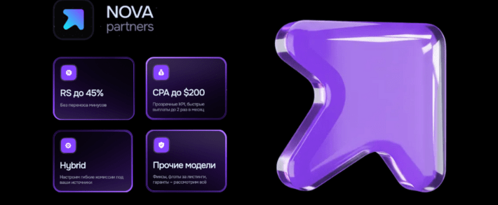 Nova Partners: iGaming партнерка с in-house офферами под RU трафик