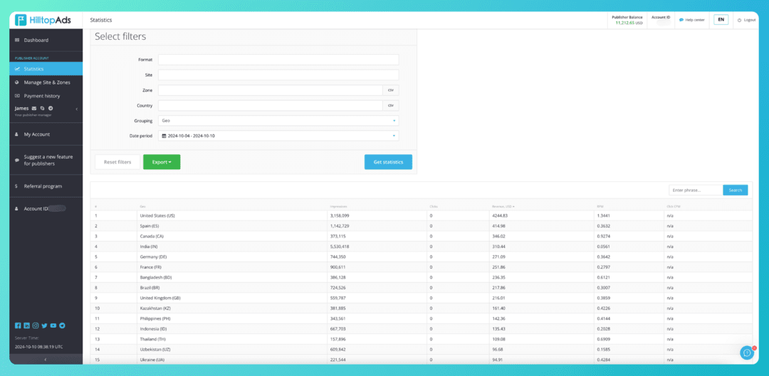 HilltopAds премиум попандер рекламная сеть. Обзор popunder, in page источника в 2026