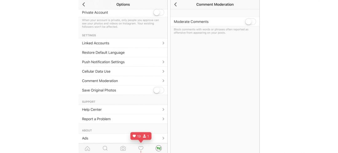 В бизнес-аккаунтах Instagram появилась модерация комментариев