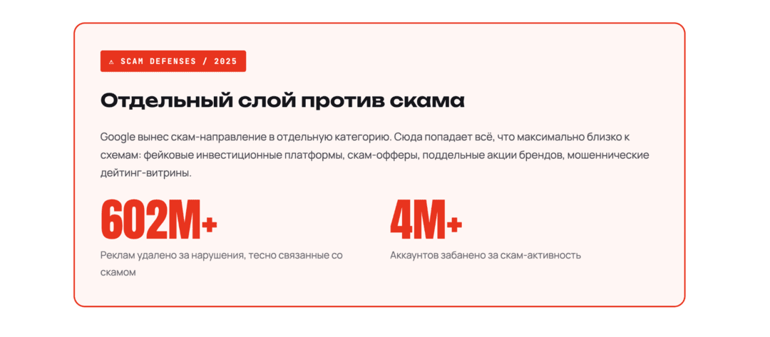 Google Ads Safety Report - парад арбитражных трофеев Gemini. 99% объявлений улетают в бан еще до первого показа