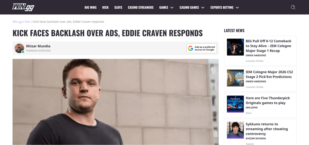 На гемблинг стримах Kick появится платная реклама Kick Ads, заработок с которой платформа забирает себе