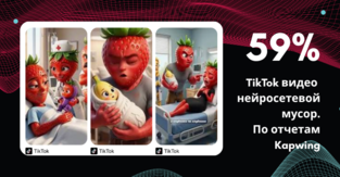 Ты клубника, я клубника... Более 59% видео в TikTok сегодня - это AI слоп, треш контент созданный неросетками. Разбираем исследование Kapwing