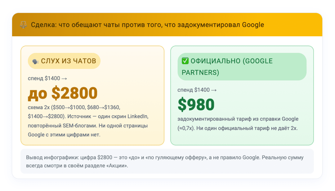 Бонус 2800 USD от Google Ads существует? Где найти Google Ads Bonus на рекламу в 2026