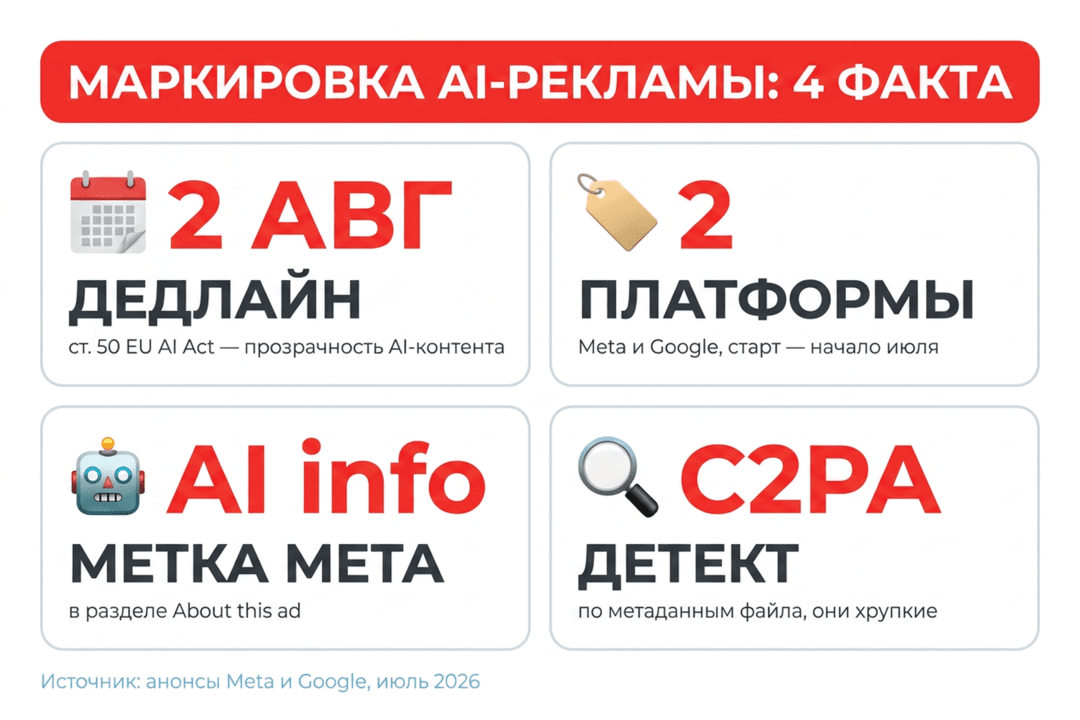 Meta начала автоматически маркировать AI-рекламу