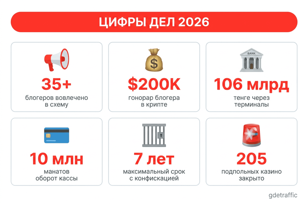 Уголовка догнала залив: в 2026 в СНГ-гембле сажают уже не владельцев казино, а байеров, инфлюенс-менеджеров и кассиров