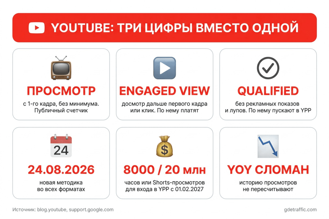 YouTube с 24 августа считает просмотром первый кадр: счетчик надуется, а платить будут по-старому