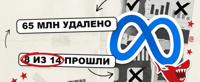 Два лица модерации Facebook Ads: Meta снесла 65 млн скам-объявлений и пропустила 8 из 14 в подконтрольном тесте