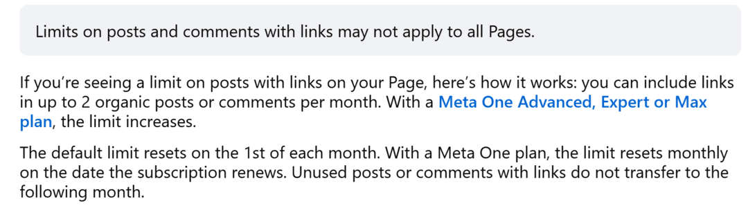 Facebook ввел лимит ссылок: 2 поста в месяц, дальше Meta One за 49.99 USD
